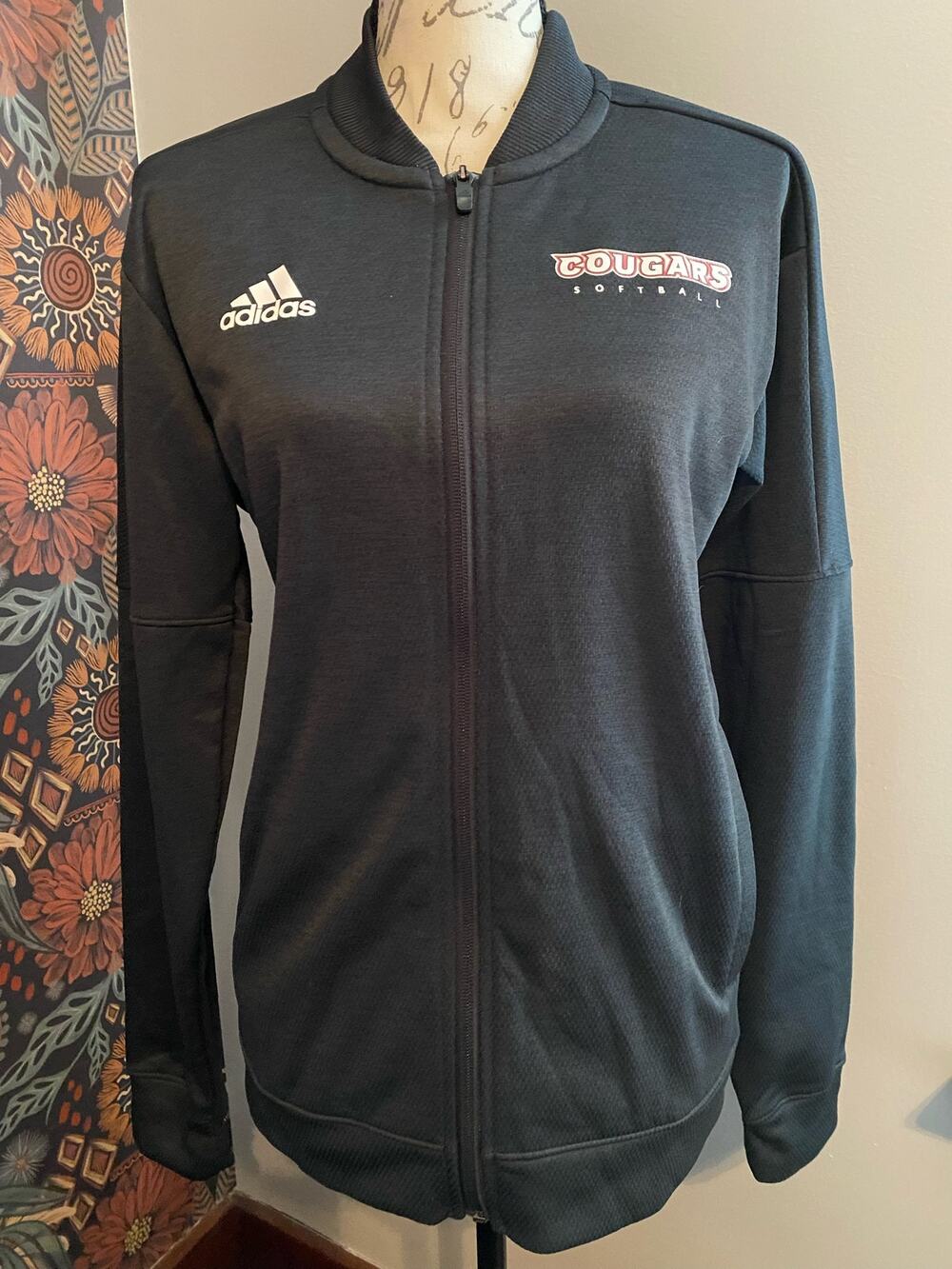 Adidas Cougars Softball Black Track Jacket Size Small